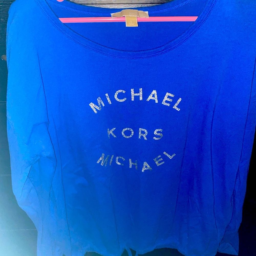 Michael Kors long sleeve blue shirt